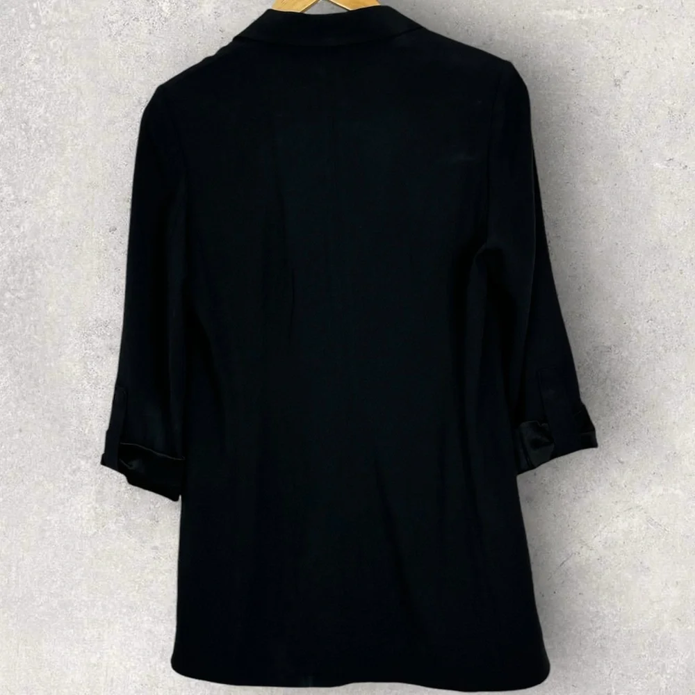 Aritzia Babaton‎ Delos Blazer Black Drape Size 2 Cupro Crepe Minimalist Career - Picture 5 of 16